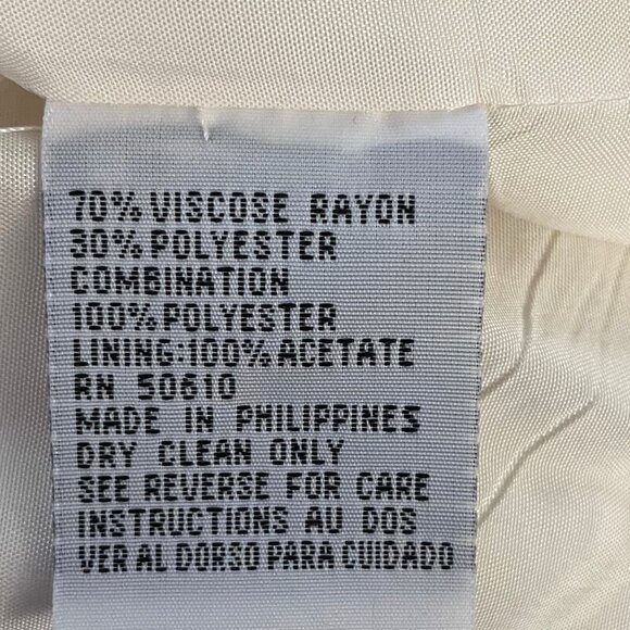 NWT Vintage KASPER for A.S.L Size 16 Vanilla Dress Blazer Suit Separate OffWhite - Picture 8 of 12